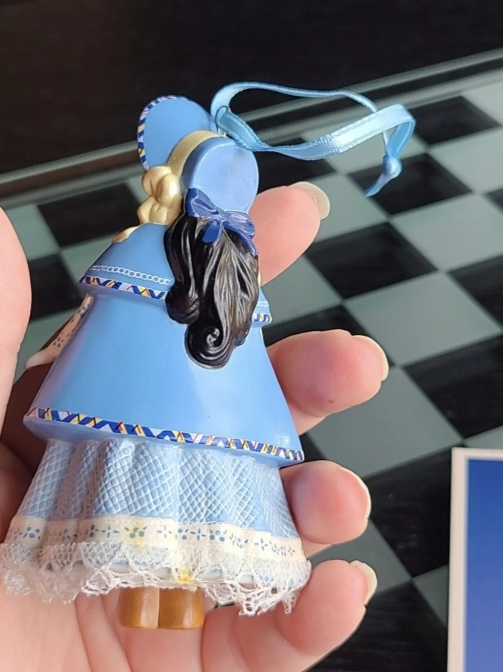 Hallmark Blue and Yellow Bonnet Doll Ornament